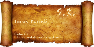 Imrek Kornél névjegykártya