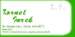 kornel imrek business card